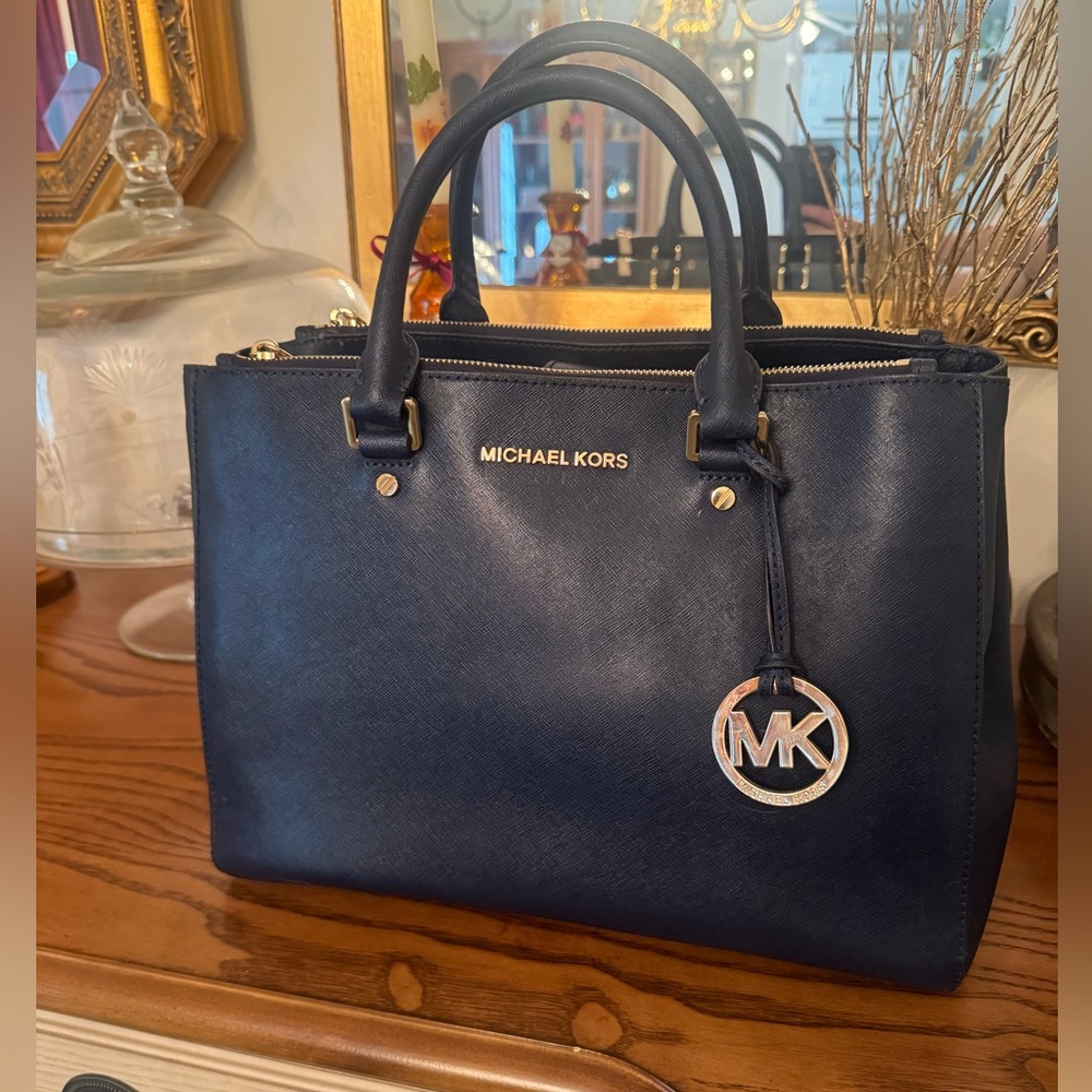 Michael Kors Navy Blue Sutton Satchel